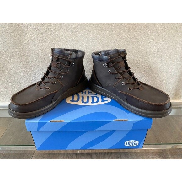Hey Dude Bradley Boot Leather Brown Men's 12 New In Box Slip On Water Resistant - Picture 5 of 9